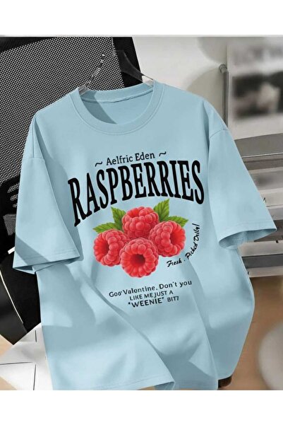 COHERENT Unisex Men'S/Women's Rasberries Custom Printed Oversize Cotton T-Shirt