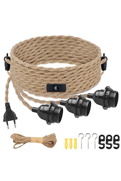 OEM Lampă suspendată vintage cu 3 becuri (E27) și întrerupător