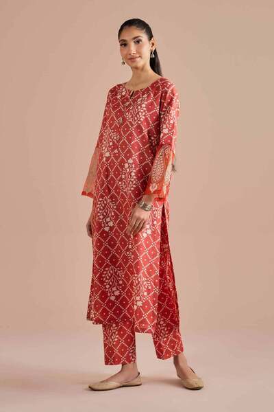 Nishat Linen 2 Piece - Printed Embroidered Suit - PE 26-216