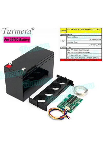 Choice12 32700 1X4 Black set 12V Battery Storage Box 7A to 20Ah 3X7 18650 Li-...