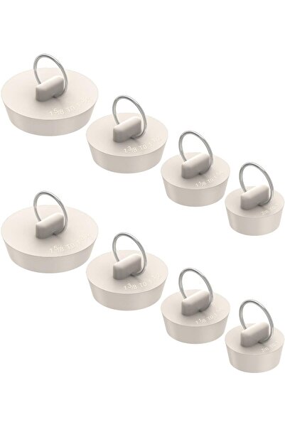 Arabest 8 Pieces Rubber Sink Stopper ,with Hanging Ring for Shower Faucet Cover