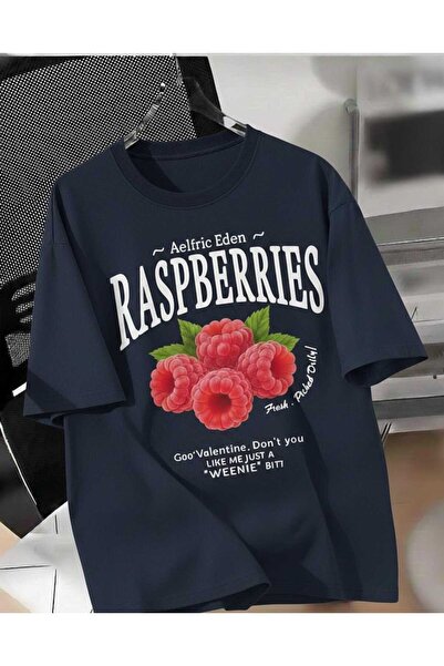 COHERENT Unisex Men'S/Women's Rasberries Custom Printed Oversize Cotton T-Shirt