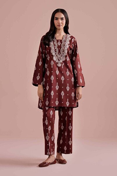 Nishat Linen 2 Piece - Printed Embroidered Suit - PE 26-217