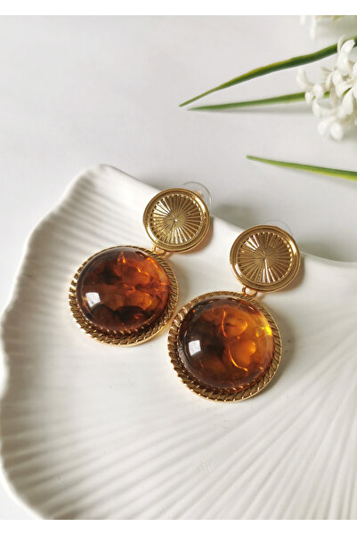 Halley Concept Solaris amber dangle earrings