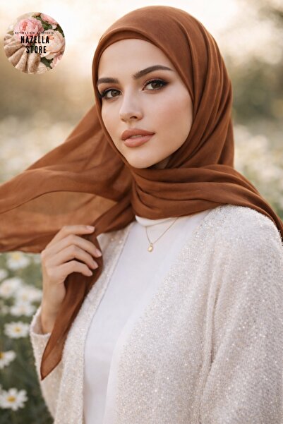 Nazellaa Ütü Gerektirmeyen Bambu Kraş Şal Taba