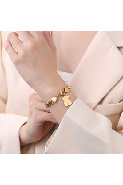 FA.accessories Women's gold-plated bracelet with a bear pendant