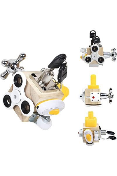 Arabest Wooden Sensory Activity Cube Toy, Montessori Cube Toys for 1 Year Old...