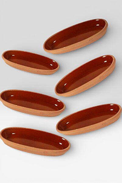 AdenArt 6-Piece Earthenware Glazed Kayık Fish Casserole - Fish Pan 29 cm (for...