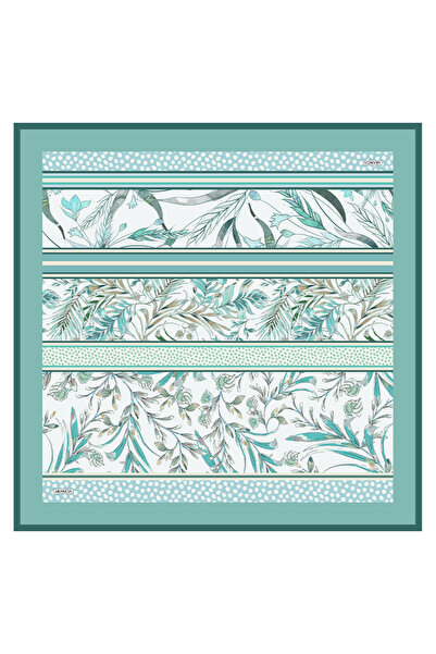 Arancia Eșarfă verde 90X90 din mătase twill