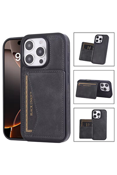 HYPERSOFT iPhone 13 (6.1 Inch) Compatible Wallet Card Holder Stand Triangle D...