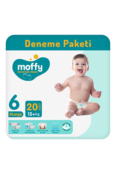Moffy Twin XLarge No 6 Bebek Bezi 20 Adet