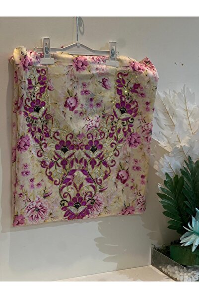 REHAM Emirati-style embroidered fabric with a bodice and sleeves, no stitchin...