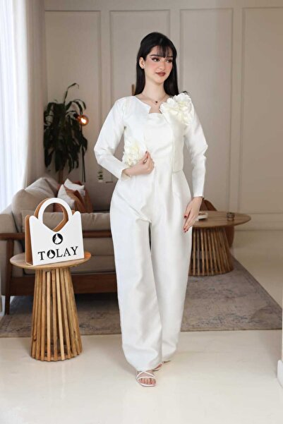tolay Elegant off-white jumpsuit jacket