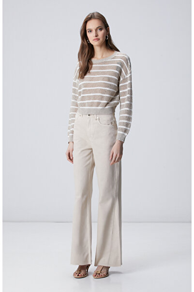 Network Açık Bej Wide Leg Denim Pantolon