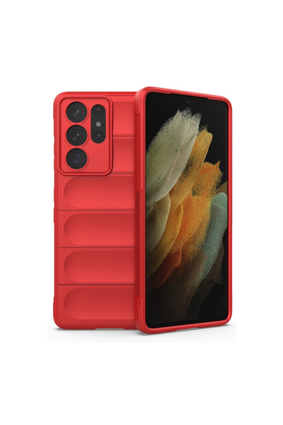 eco port Samsung Galaxy S21 Ultra Case Optimum Silicone - Red