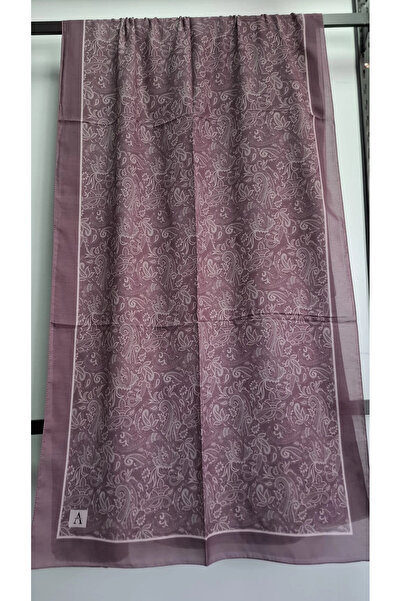AMİNENESİL Paisley Ethnic Pattern Soft Cotton Shawl in Plum Color