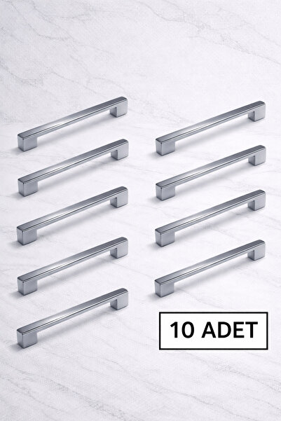 GÜMÜŞ Çift Delikli Krom 160-192mm Metal Köprü(Kale) Kulp, Lüks Mutfak Mobilya...