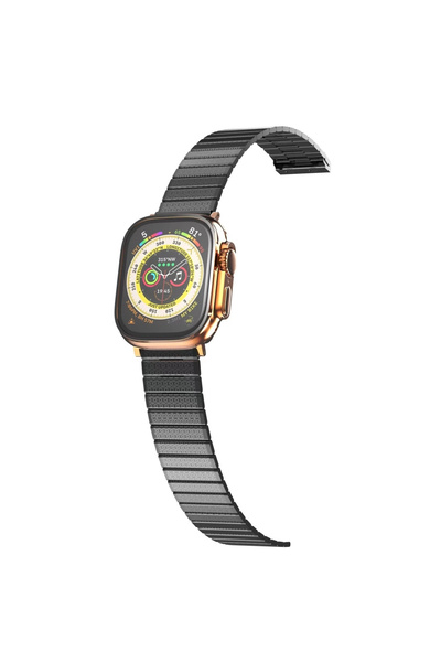eco port تطبيق. ساعة بحزام معدني مقاس 42 ملم (ليست ساعة) - أسود