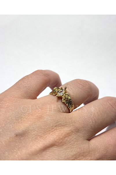 GENERAL Altın Kaplama, Taşlı, Çiçekli, Vintage Tasarım - Ayarlanabilir, Boho ...