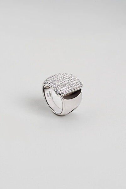 So CHIC... Işıltı Masalı 18 Ayar Beyaz Altın Kaplama Gümüş Yüzük