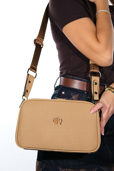 LuviShoes GEORGE Bej închis pentru femei geantă crossbody