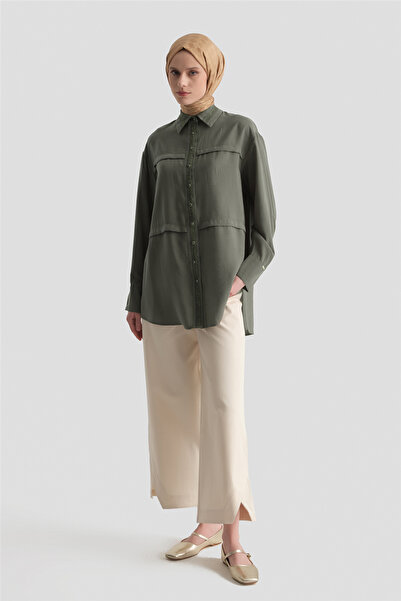 Armine Sim Detaylı Tunik Haki