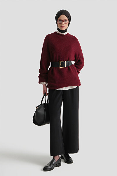 Armine Lastikli Pileli Pantolon Siyah