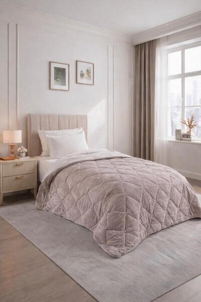 meressa home Tek Kişilik Lüks Welsoft Yorgan Çift Taraflı Pamuklu Yorgan