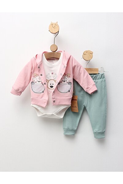 MiniKids 3-piece suit, Loving Deer, pink