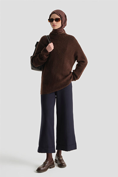 Armine Katlı Paça Pantolon Lacivert