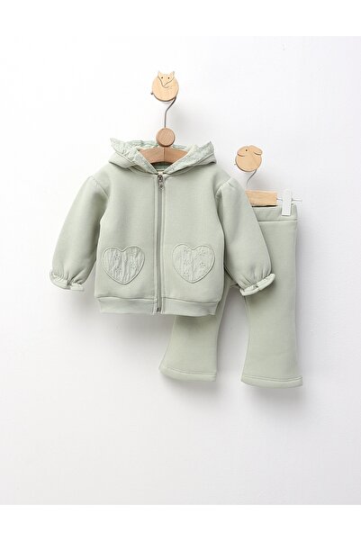 MiniKids Natasha quilted tracksuit, green model
