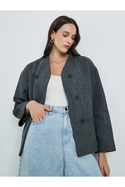 Take Two By Styli Women's Solid double-breasted Coat