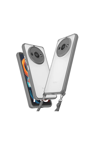 eco port حالة Redmi A3 4G من السيليكون الخماسي - رمادي تيتان