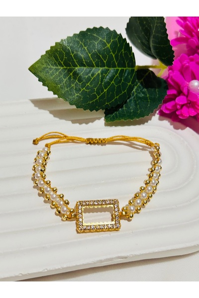 Roya Happiness Gram Altın Bileklik Gram Külçe Çerçeveli Ayarlanabilir İpli Bi...