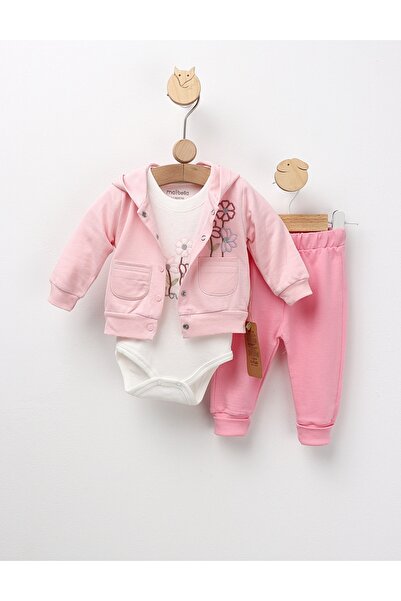 MiniKids 3-piece suit, Let Love Grow, pink