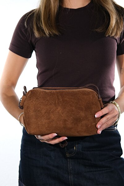 LuviShoes SELSEY Taba Σουέτ Γνήσιο Δέρμα Γυναίκες Τσάντα χιαστί