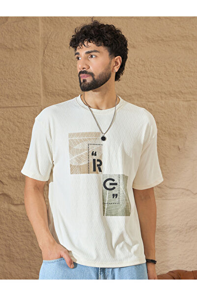 REPRISE By Styli White Printed Oversized T-Shirt