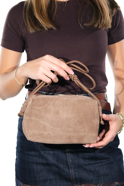 LuviShoes SELSEY Vizon Σουέτ Γνήσιο Δέρμα Γυναίκες Τσάντα χιαστί