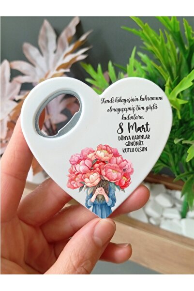 Nehir 8 Mart Kadınlar Günü Hediyeliği- Açacaklı Mıknatıslı Magnet-10 ADET