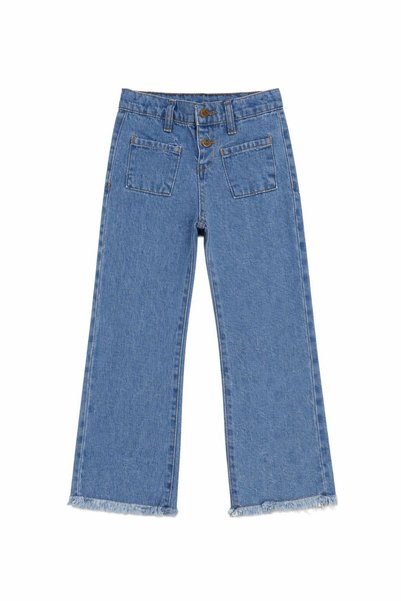 minny max Wide-Leg Girls' Denim Jeans Light Blue