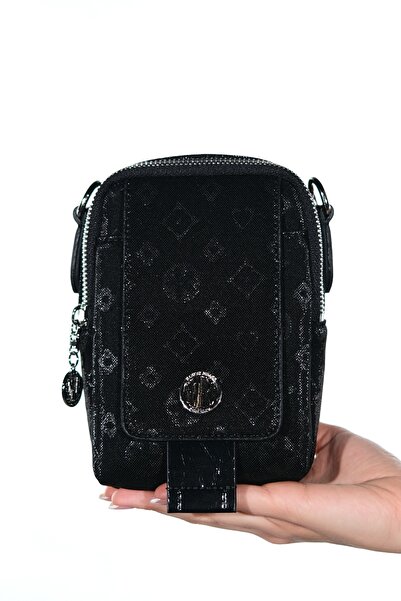 LuviShoes BELENA Черна дамска чанта с принт