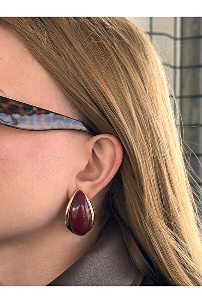 Charmist Steel Burgundy Aren Earrings