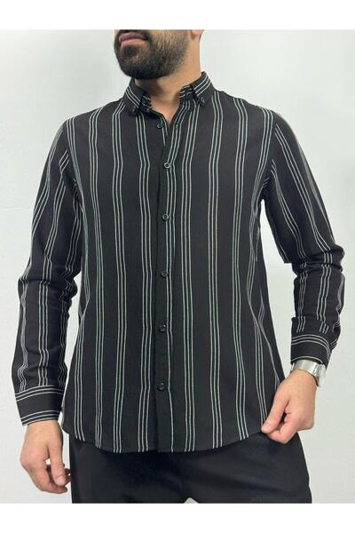 L-KOM Regular Striped Men's Shirt 100% Cotton Relaxed Fit