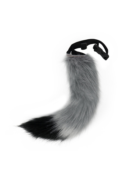 Choice5 ذيل قطة ثعلب رمادي صناعي بطول 42 سم، ذيل ذئب، دعائم أداء تنكرية، ذيل ...