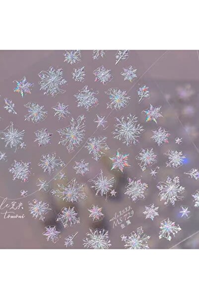 Choice18 NAILFYOU قطعة واحدة MS729 قطعة واحدة ملصقات أظافر بيضاء منقوشة بتقني...