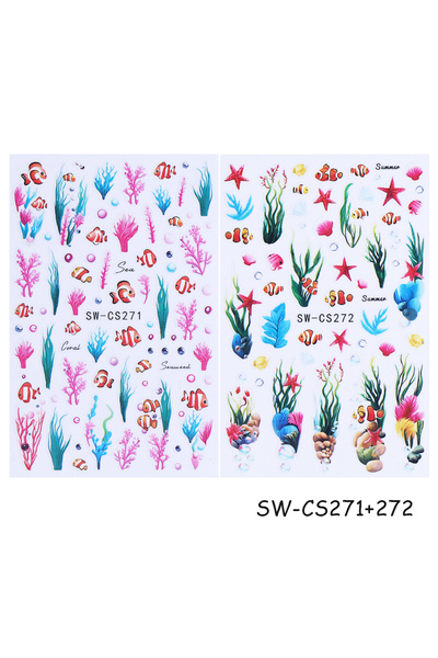 Choice SW-CS271-272 قطعتان من ملصقات الأظافر ثلاثية الأبعاد بتصميم حيوانات ال...