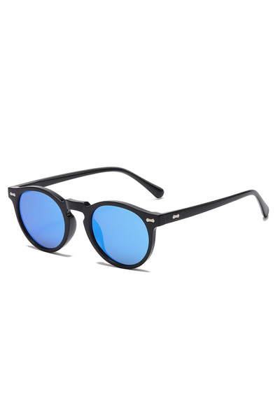 Choice Black Blue Retro Round Sunglasses Men Women Fashion Small Polarized Su...