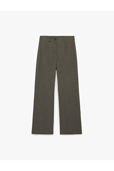 Koton Straight Fit Straight Wide Leg Fabric Trousers