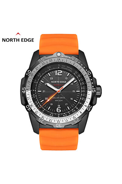 Choice ساعة يد رياضية رجالية رقمية عسكرية من نورث إيدج إيفوك 2 برتقالية مقاوم...