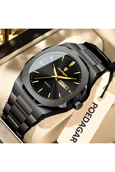 Choice ساعة يد رجالية سوداء أنيقة من ماركة عالمية، مقاومة للماء، مضيئة، مصنوع...